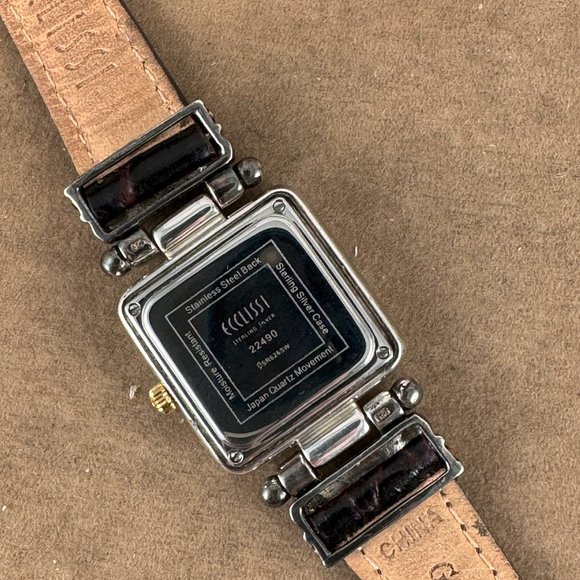 Vintage Ecclissi Sterling Silver Western Watch Turquoise Face - Picture 5 of 8